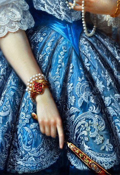 Retrato de una mujer (detalle) de Franz Xaver Winterhalter